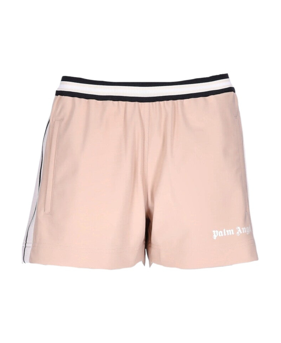 Shop Palm Angels Side Stripe Track Shorts In Nude