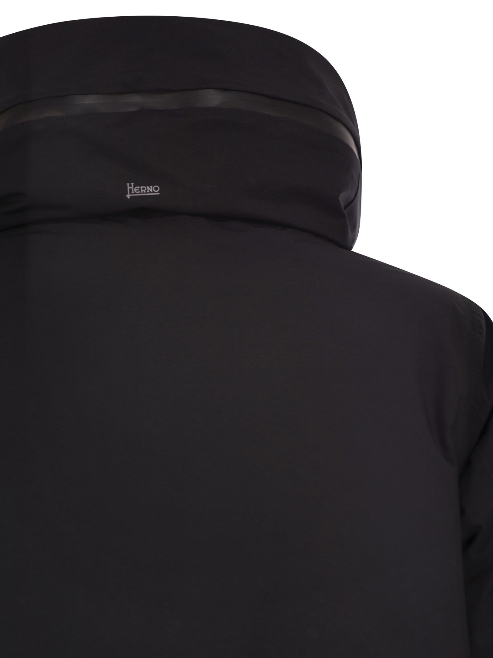 Herno Hooded Padded Jacket Side Pockets In Black