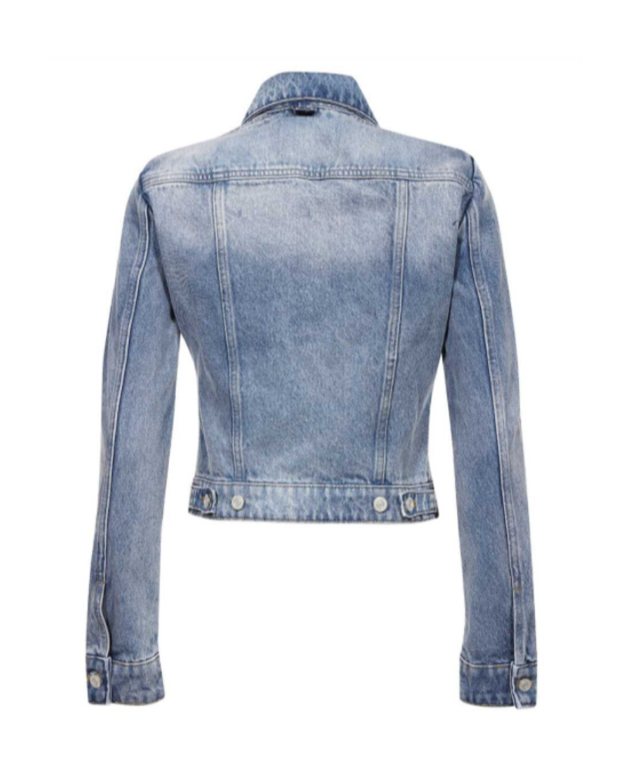 COURRÈGES LIGHT-WASH BUTTON-UP DENIM JACKET