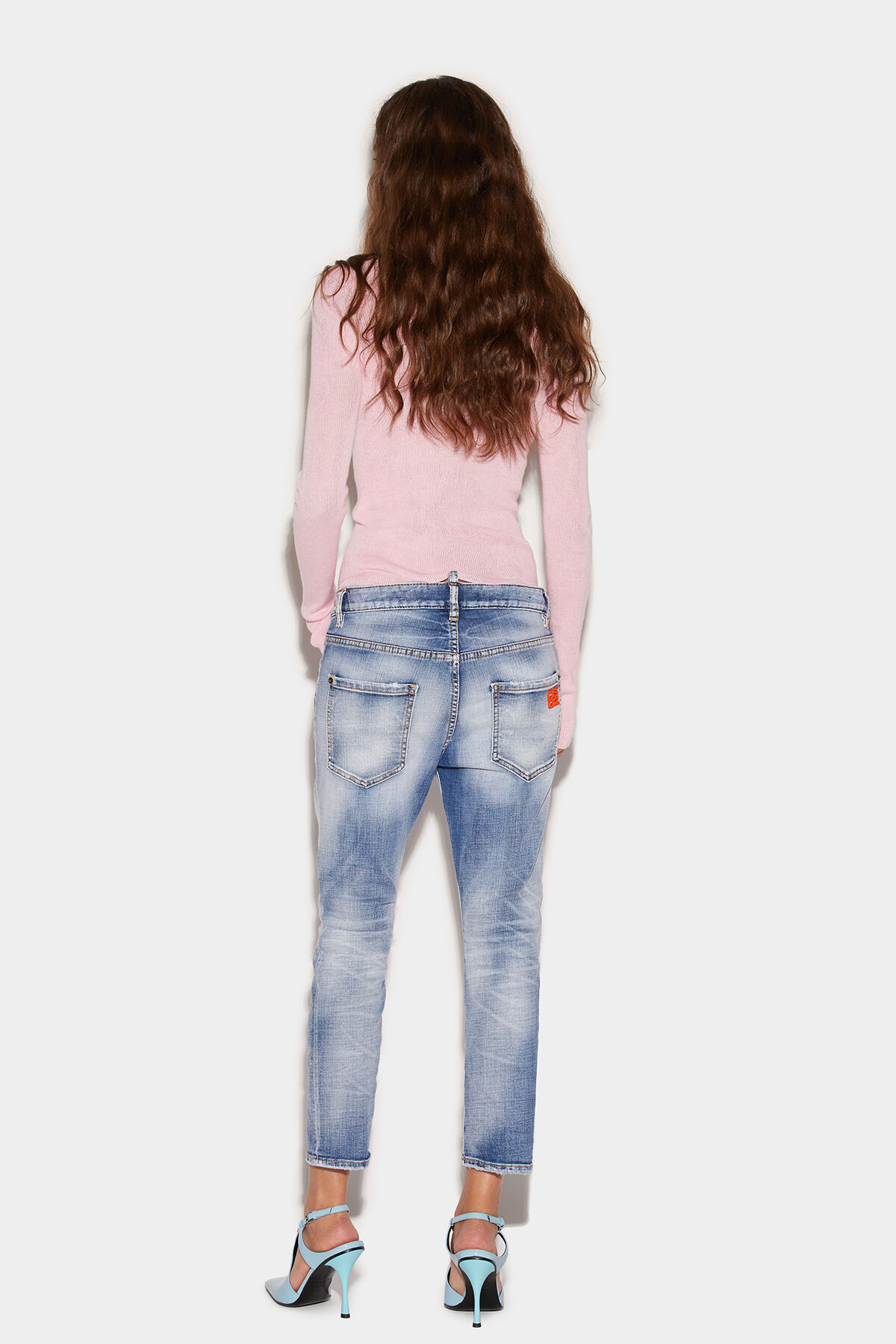 Dsquared2 Distressed-effect Cropped Jeans In Pink