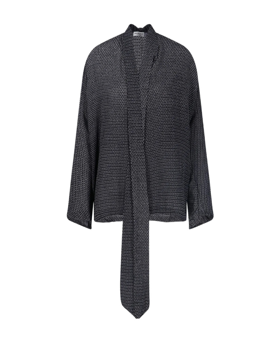 Balenciaga Allover Pattern Printed Blouse In Black