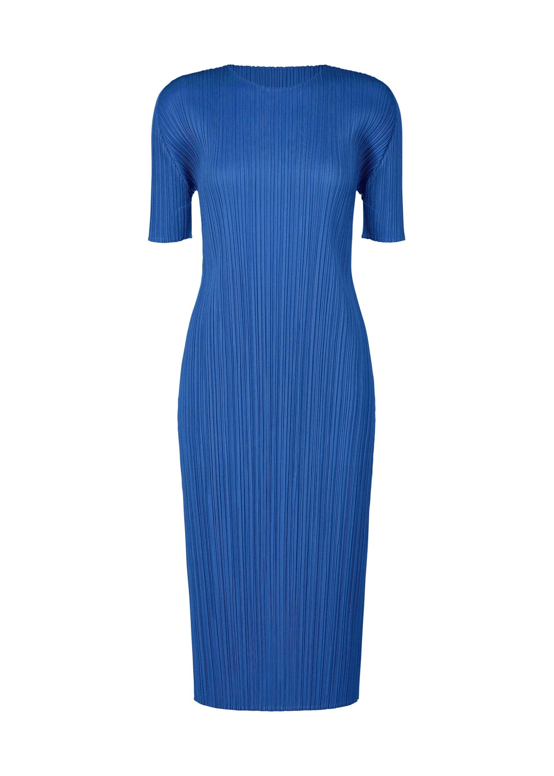 Issey Miyake Short-sleeved Dress In Blue