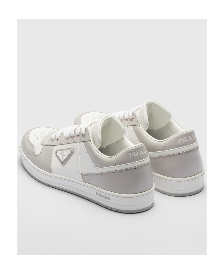 Prada Leather Sneakers Downtown Two-tone Silhouette In White