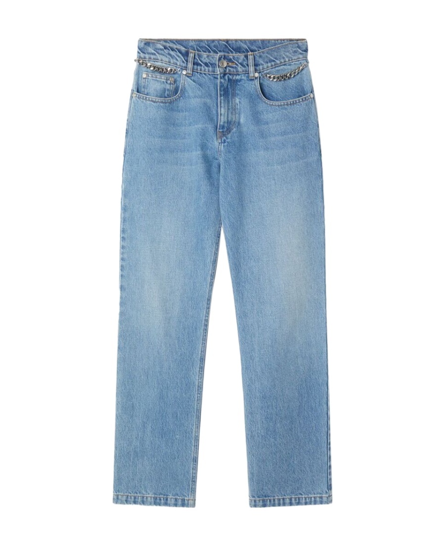 Stella Mccartney Falabella-chain Straight-leg Jeans In Blue