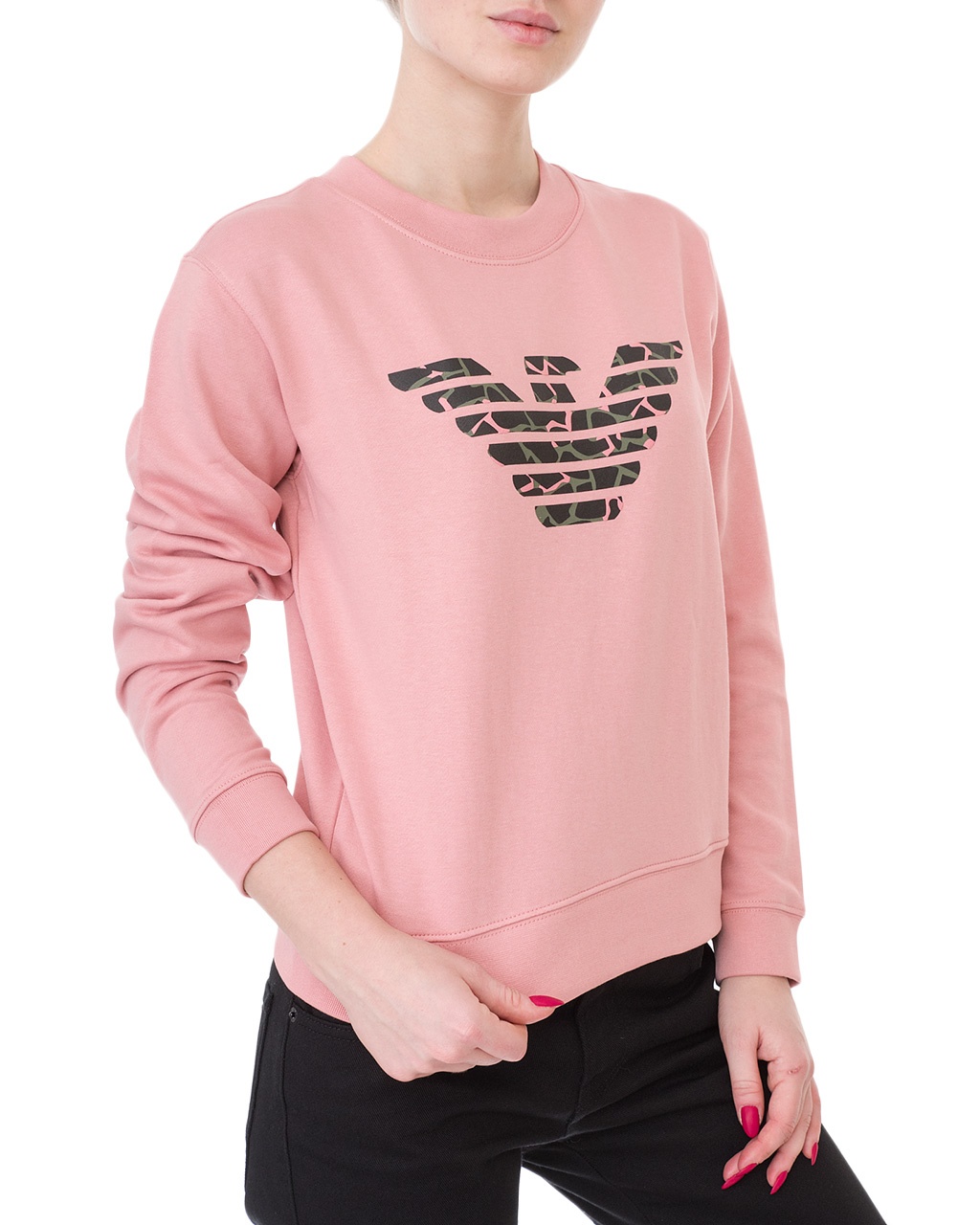 EMPORIO ARMANI ROUND-NECKED LOGO SWEATER