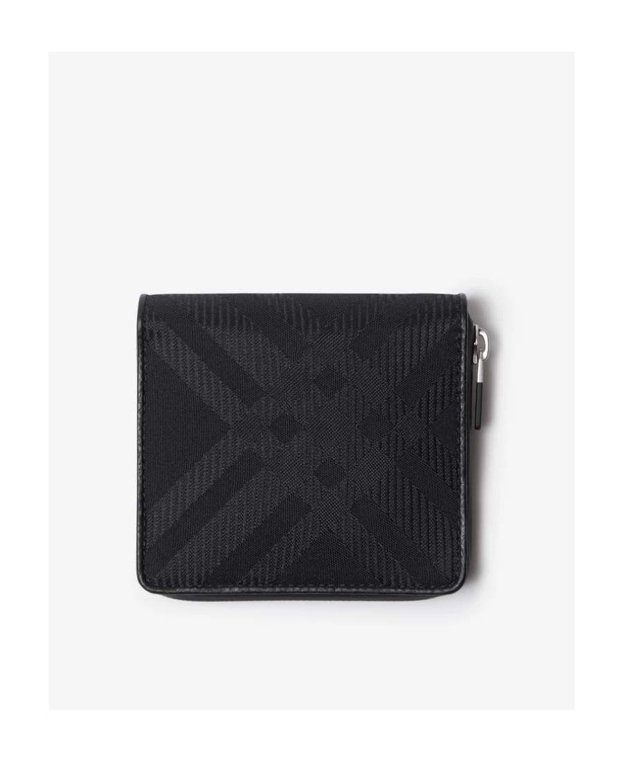 BURBERRY CHECK-PATTERN LEATHER WALLET
