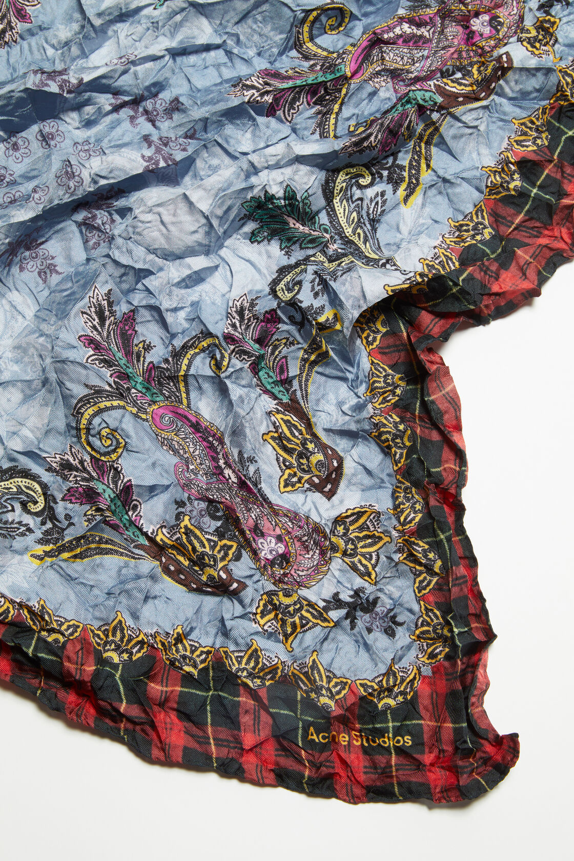 Acne Studios Floral-print Silk Scarf In Multicolor