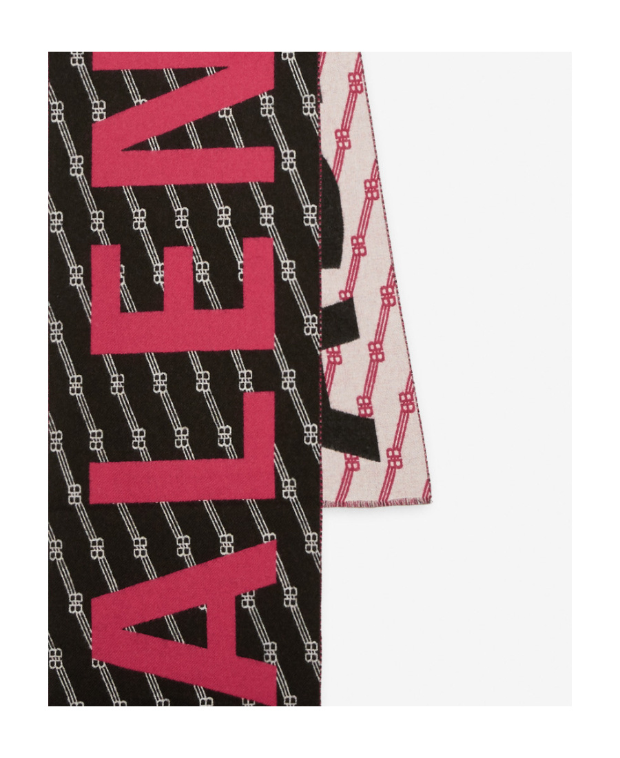 Balenciaga Jacquard Logo Scarf In Black