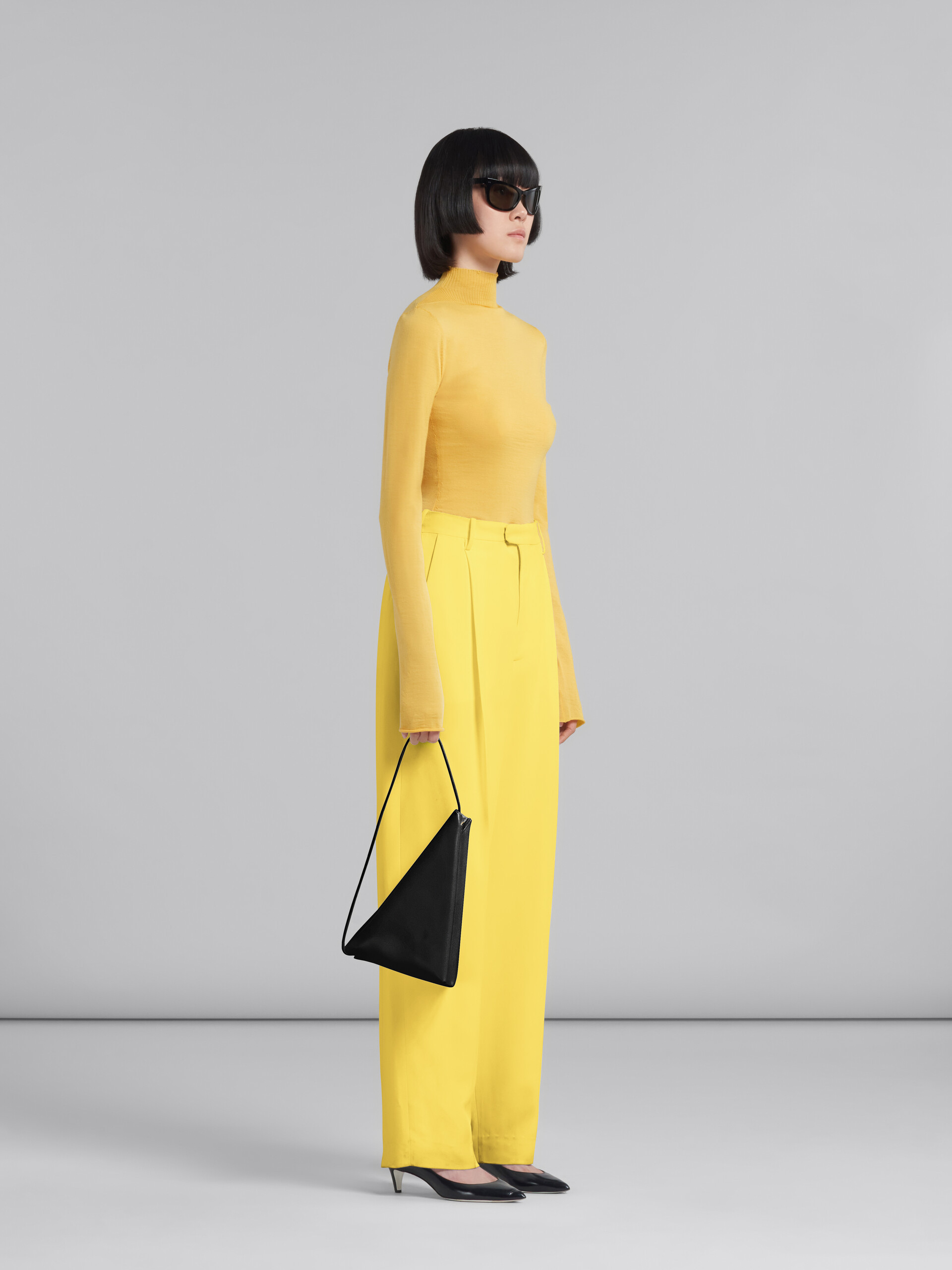 Marni Fine-knit Virgin-wool Jumper In Yellow