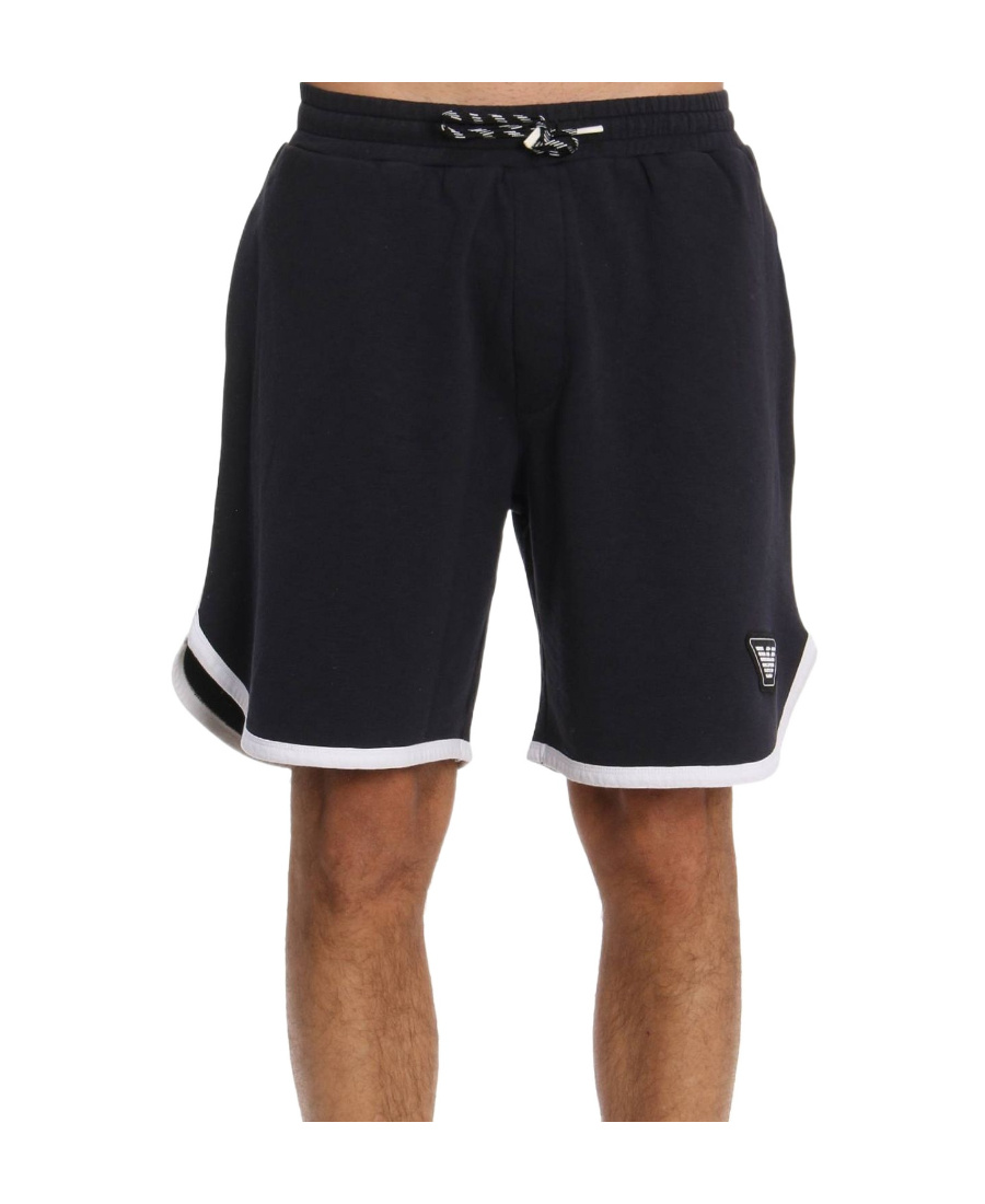 Emporio Armani Logo Strap-up Shorts In Black
