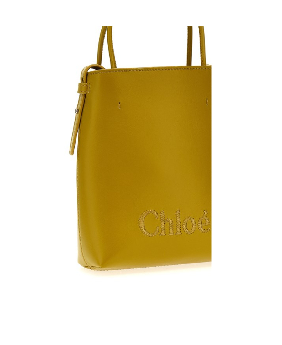 Shop Chloé Micro Sense Tote Bag In Brown