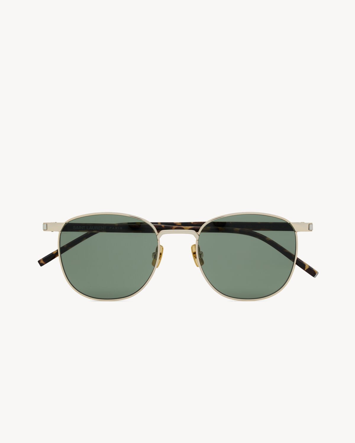 Saint Laurent Round Sunglasses In Green