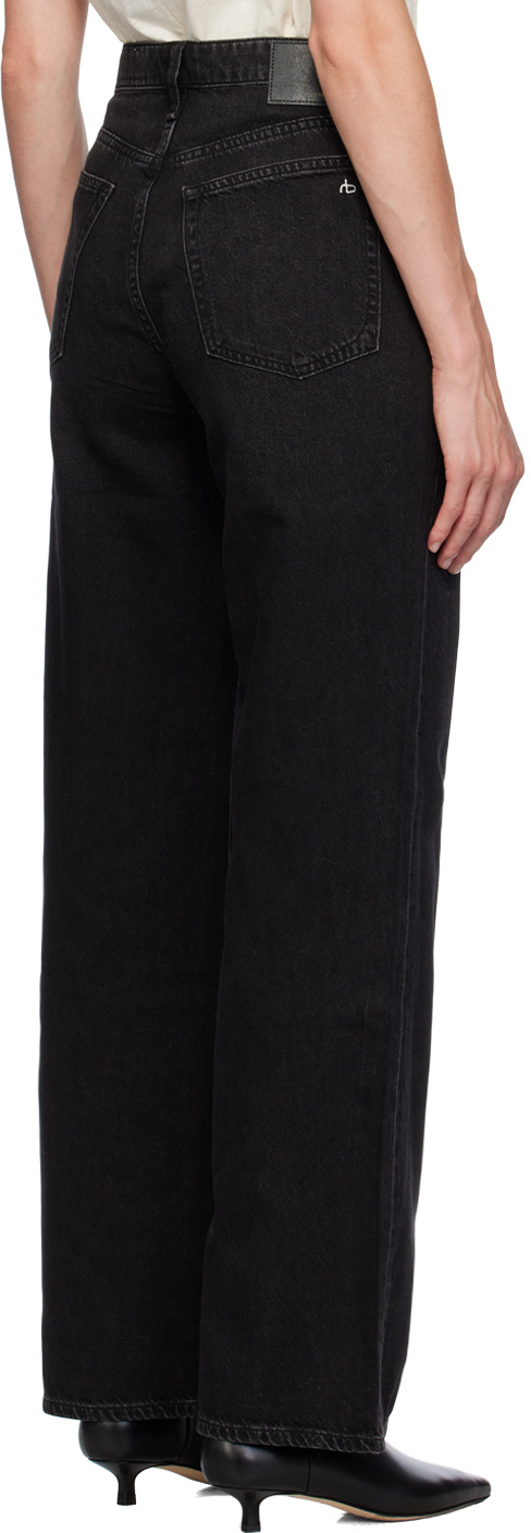 Rag & Bone High-rise Wide-leg Jeans In Deep Black