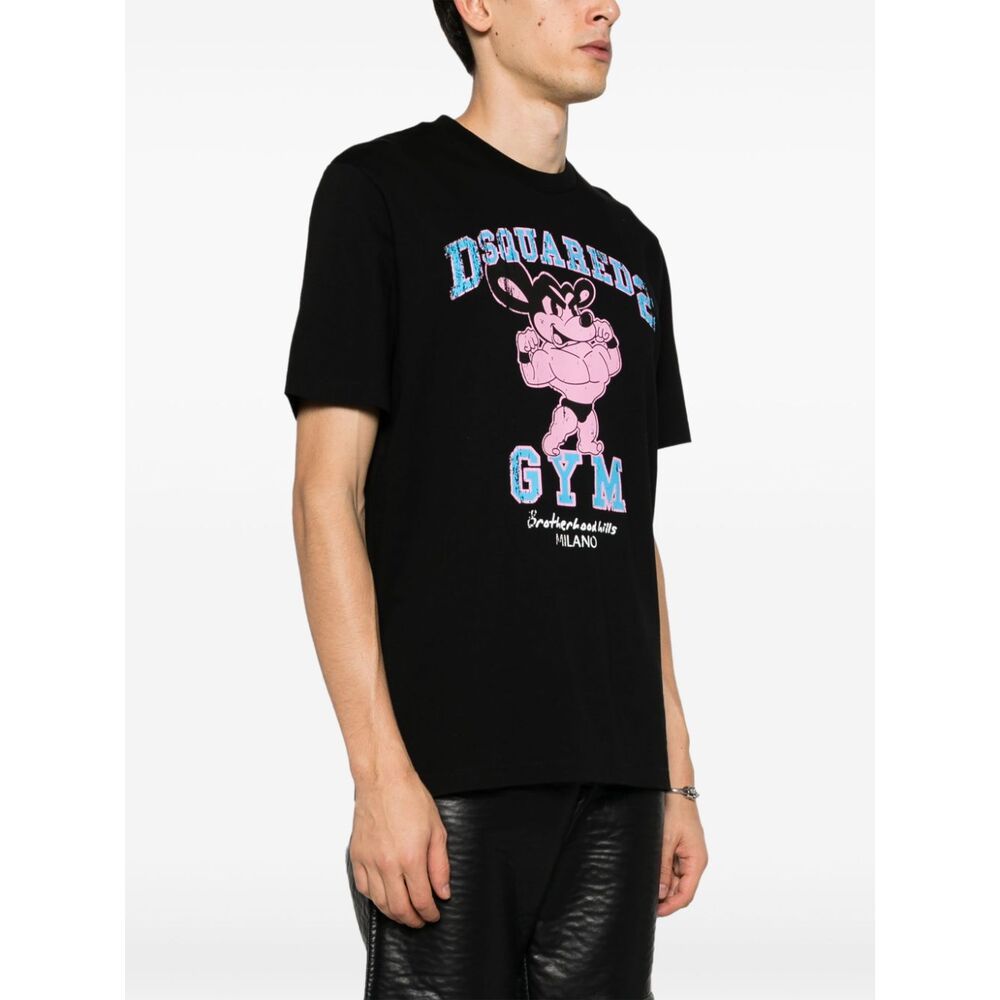Dsquared2 Graphic-print Cotton T-shirt In Black