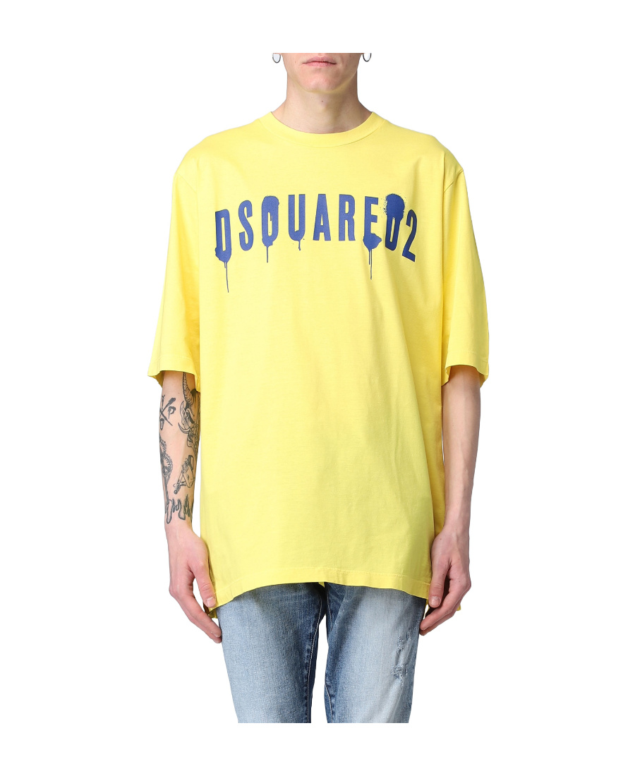Dsquared2 Item O-neck Short-sleeved T-shirt In Yellow