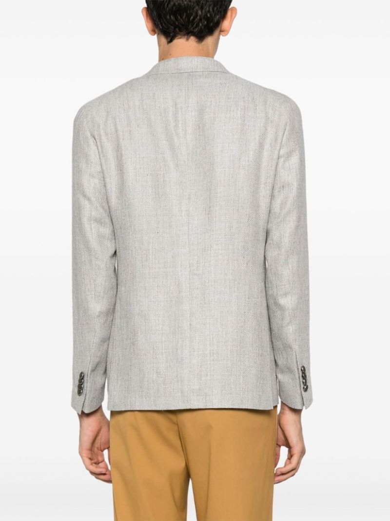 Shop Tagliatore Notched-lapels Single-breasted Blazer In Gray