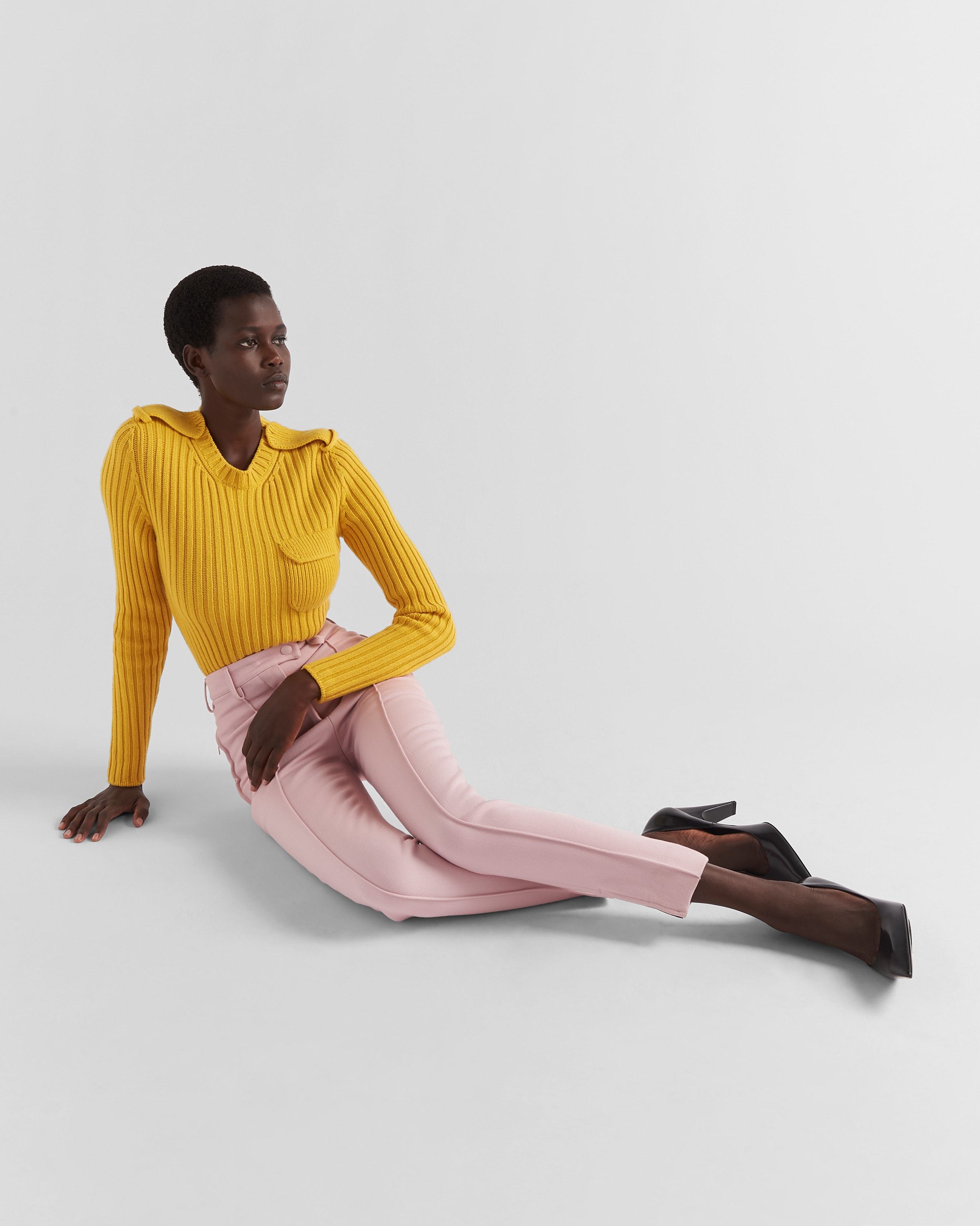 Prada High-waist Tapered-leg Trousers In Pink