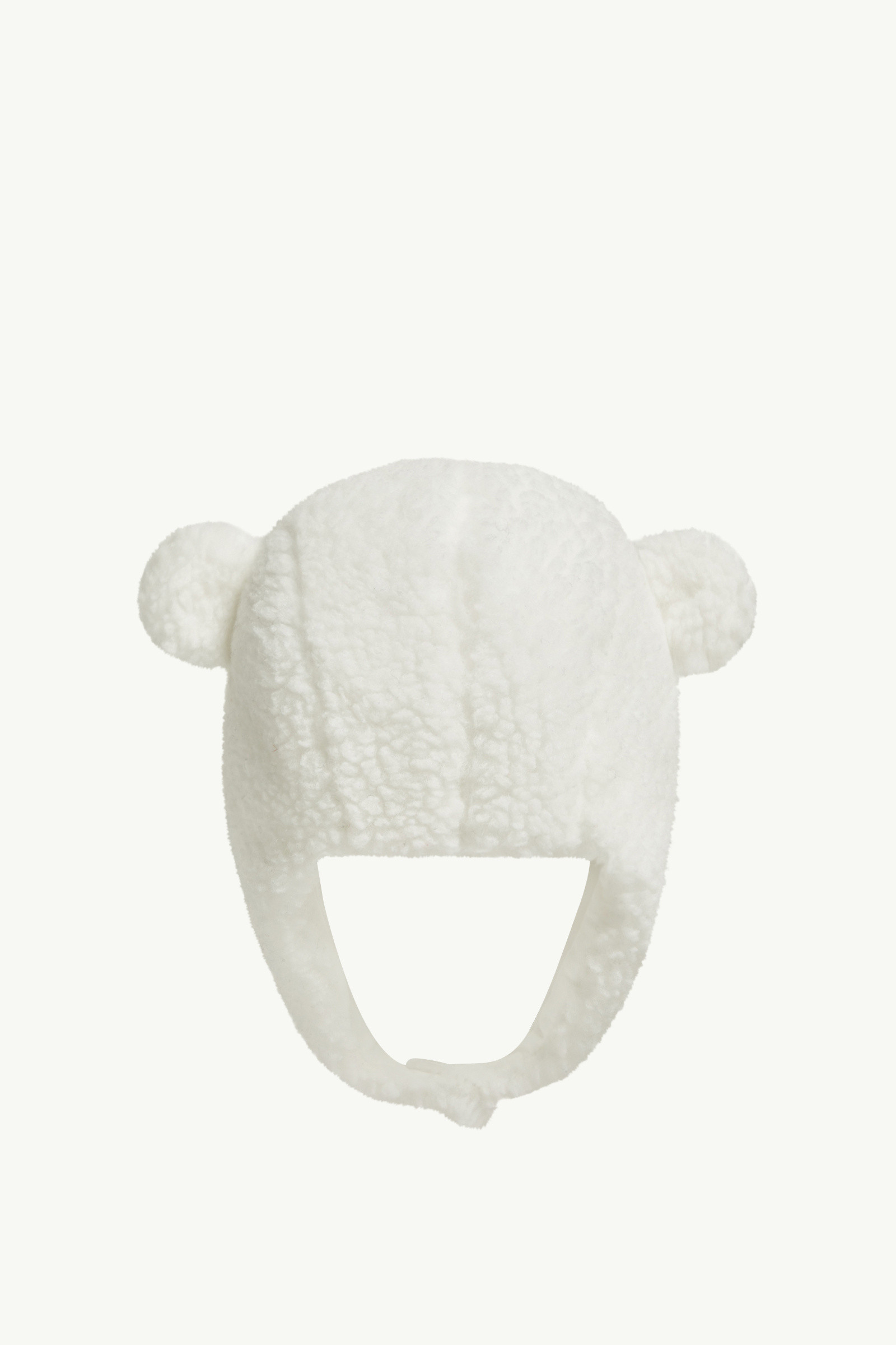 Moncler Enfant Earflaps Teddy Cap In White