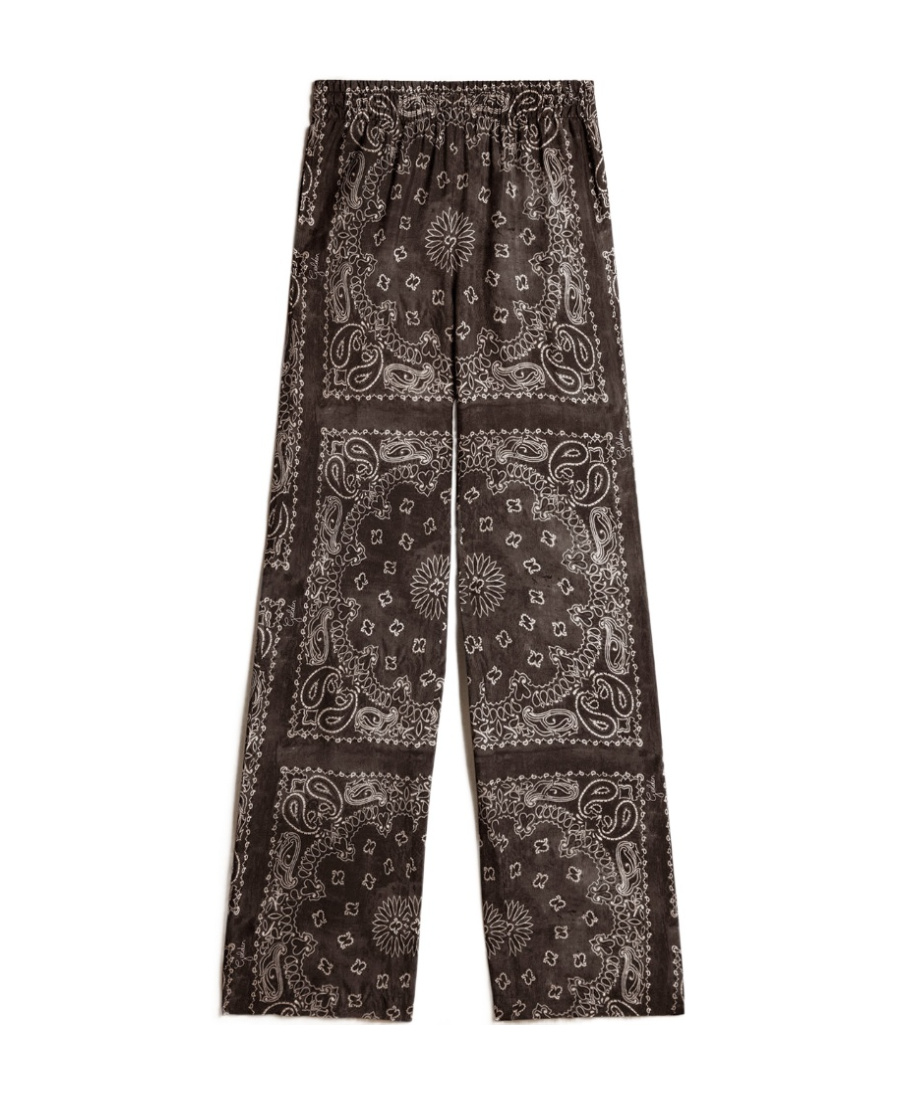 Golden Goose Paisley-print Wide-leg Trousers In Black
