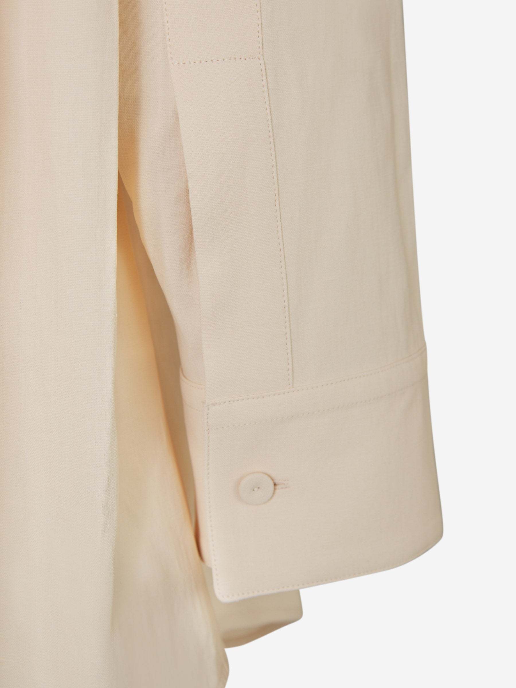 Jil Sander Pointed Collar Long-sleeved Shirt In White