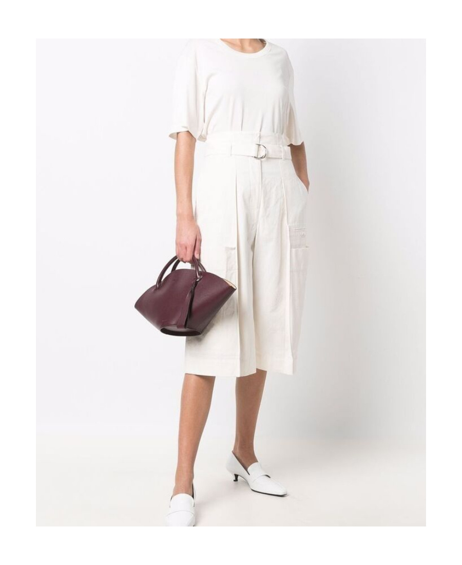 Lemaire Belted Bermuda Shorts In White