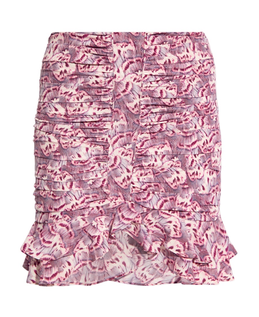 Isabel Marant Milendi Ruched Miniskirt In Pink