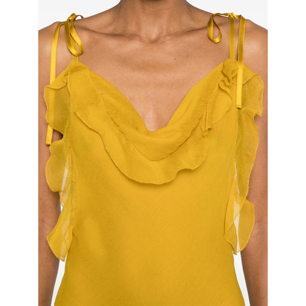 Saint Laurent Sling Dress In Yellow