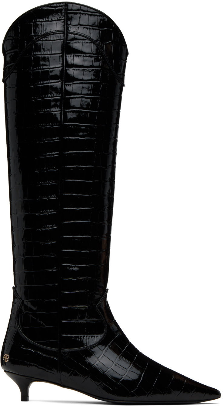 Anine Bing Tall Rae 40mm Crocodile-embossed Boots