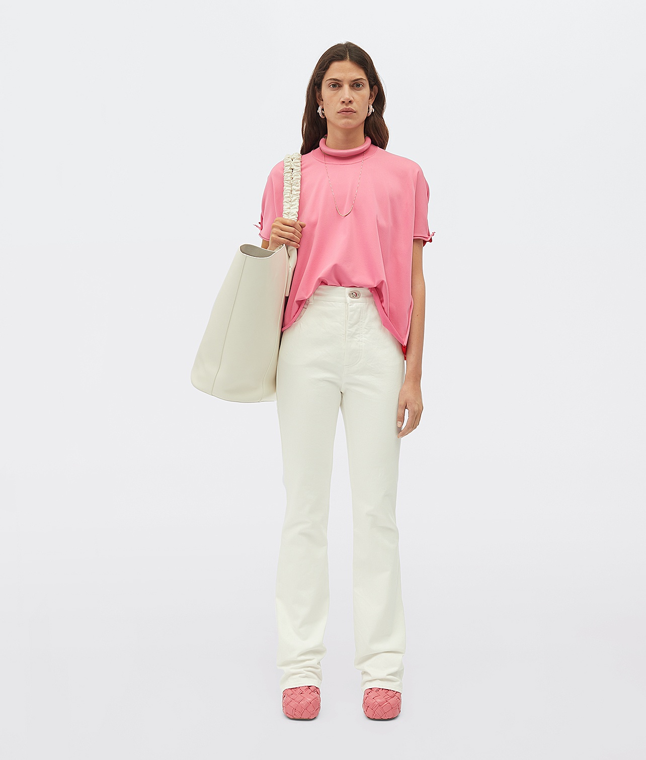 Bottega Veneta High-rise Flared Jeans In White