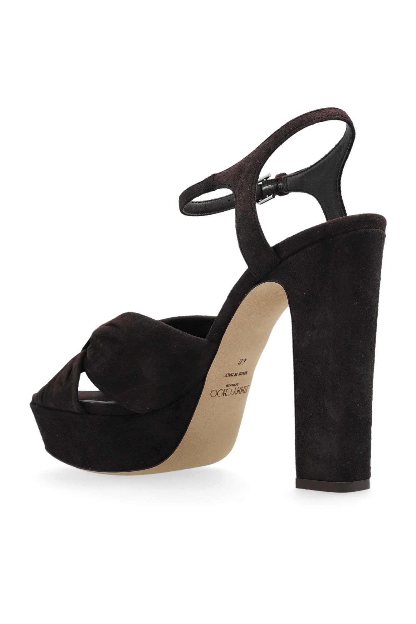 Jimmy Choo Heloise Velvet Platform Sandals In Black