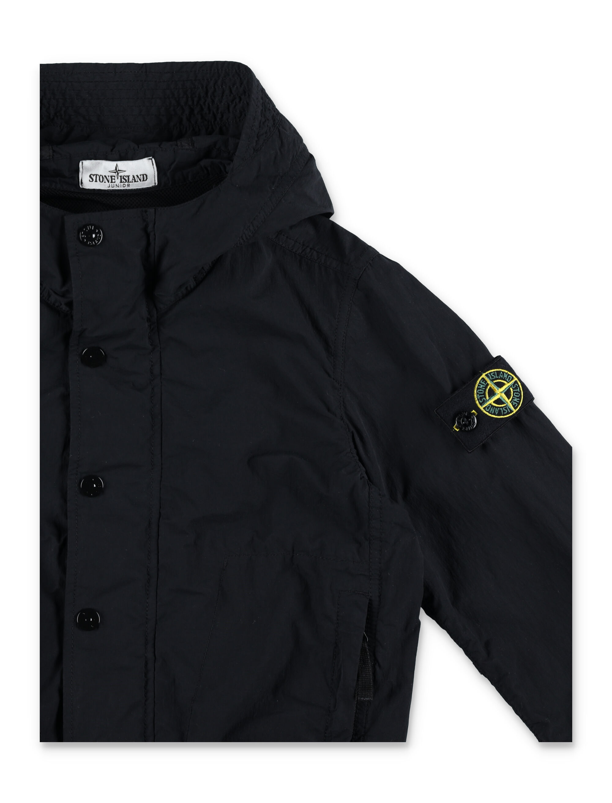 Stone Island Hooded Jacket In Black