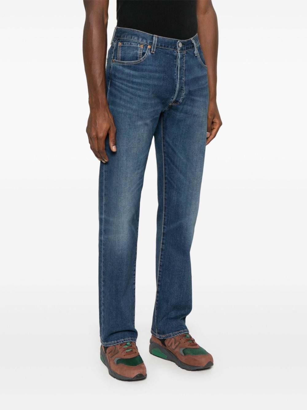 Levi's 501 Straight-leg Jeans In Light-wash Cotton In Blue
