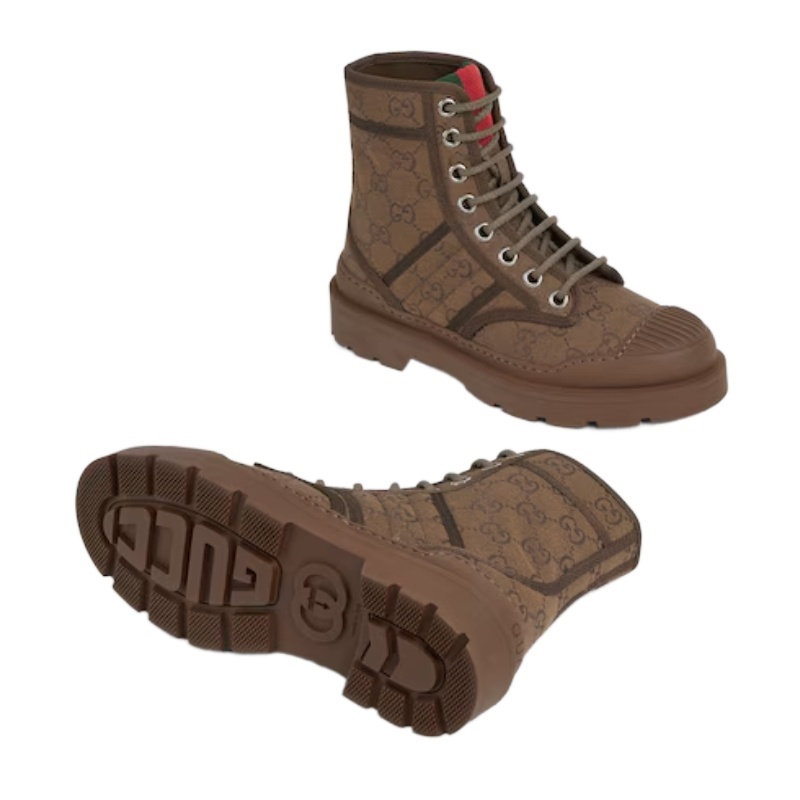 Gucci Women's Boot With Web In Brown