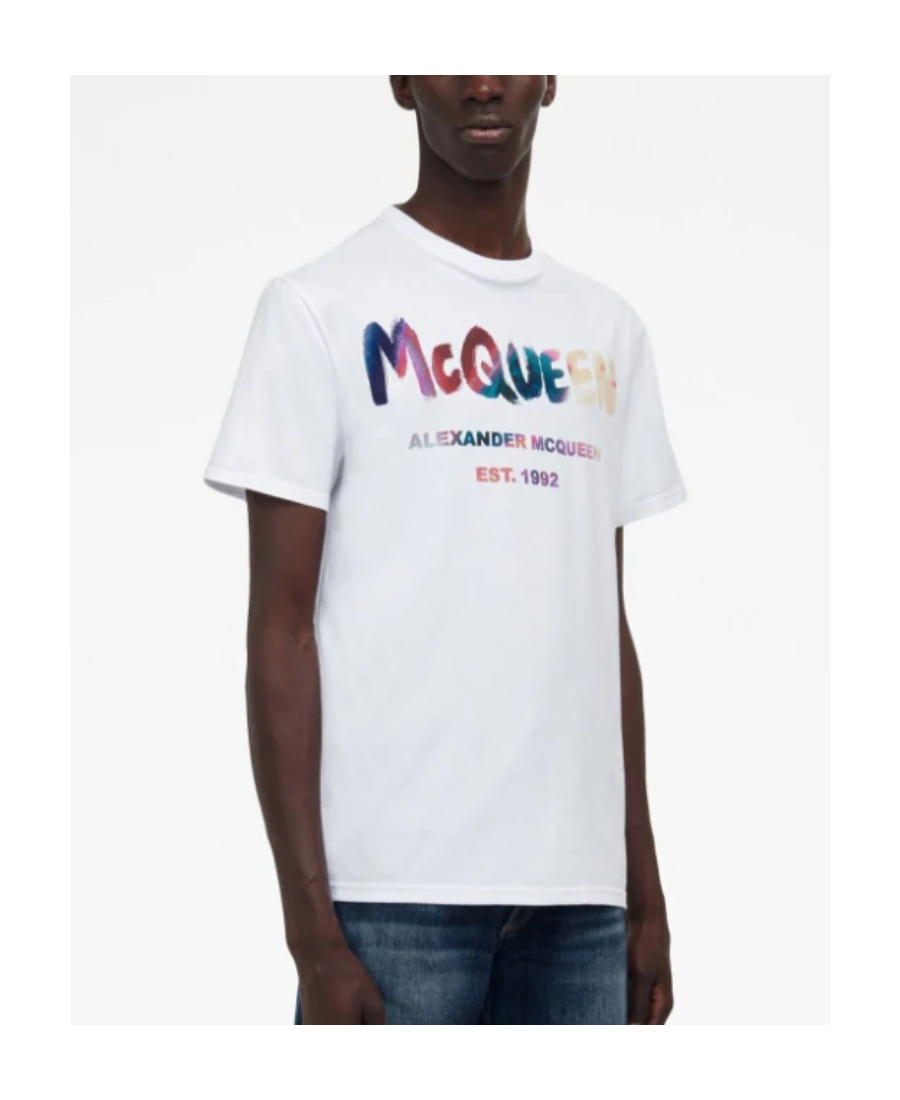 Alexander Mcqueen Logo-print Cotton T-shirt In White