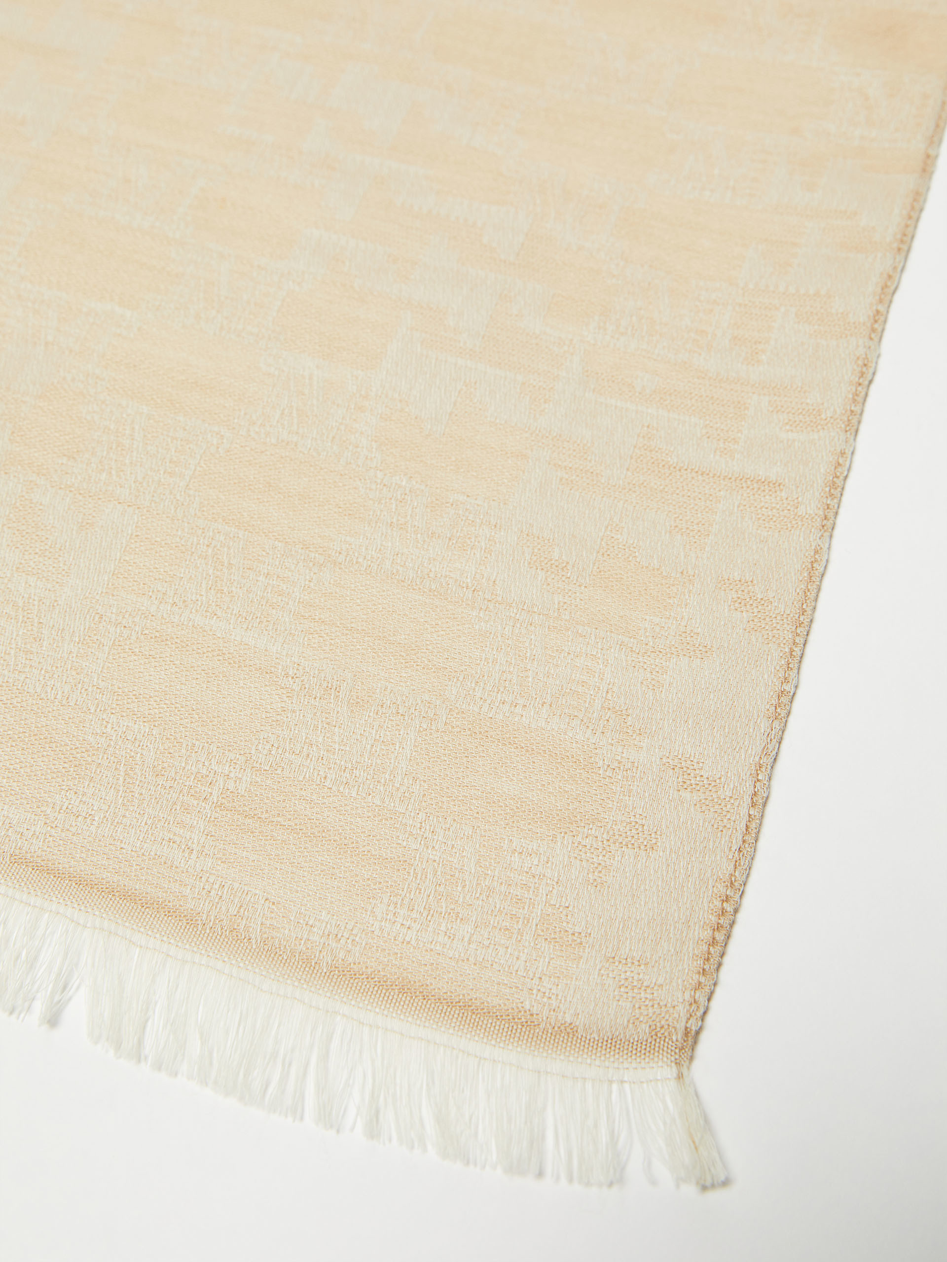 Max Mara Jacquard Wool Scarf In Nude