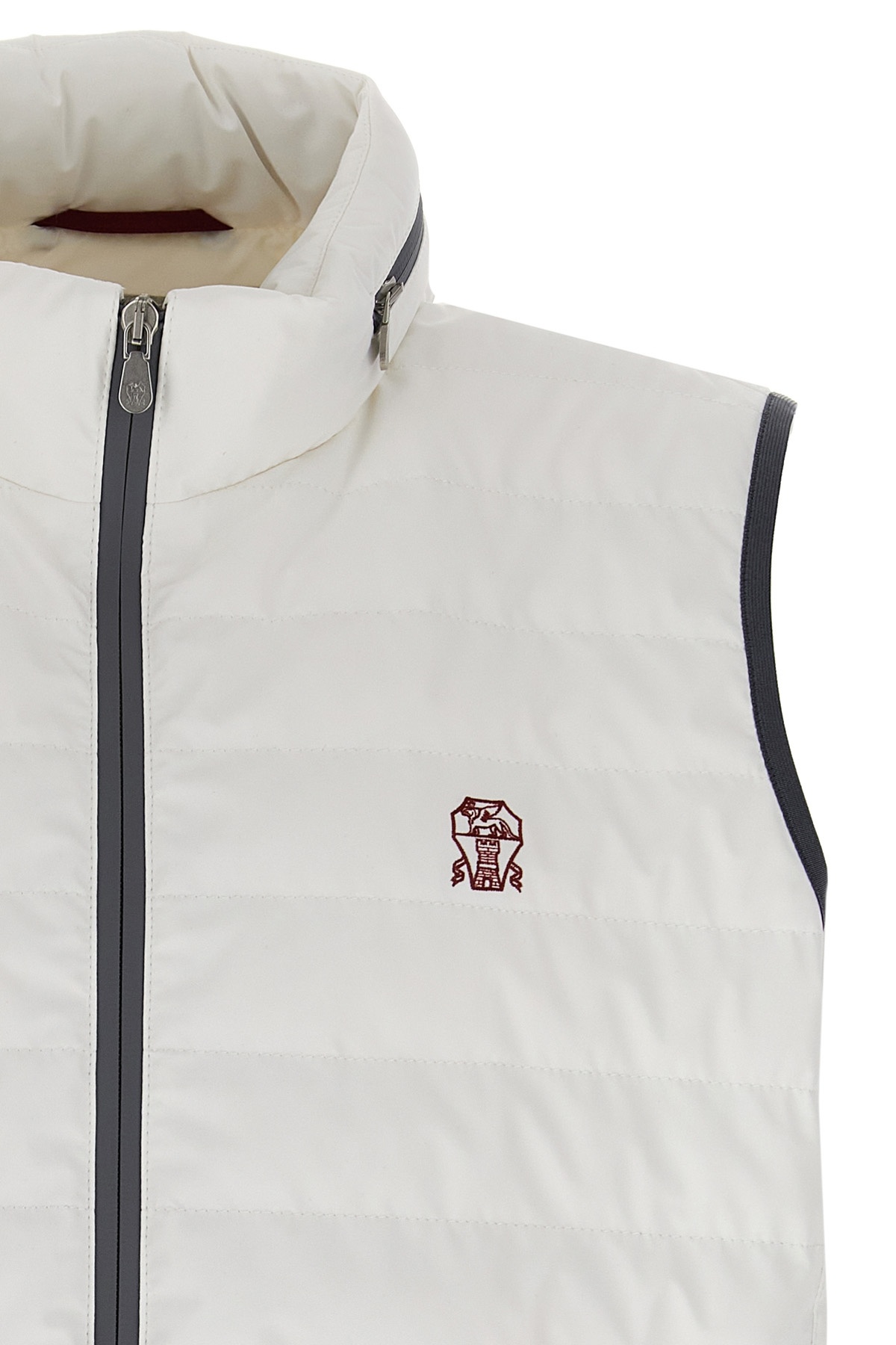 Brunello Cucinelli Water-repellent Waistcoat With Goose Down In White