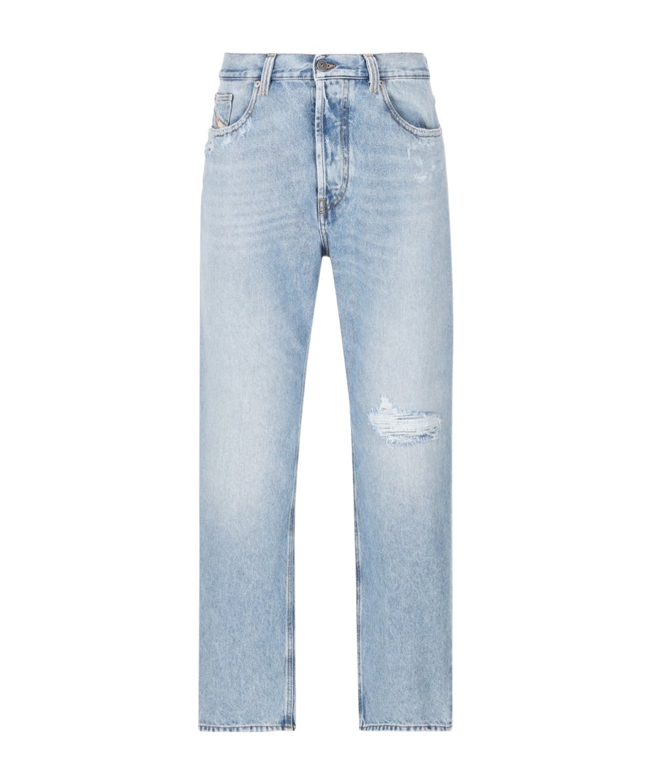 Diesel Straight-leg Ripped Jeans In Blue