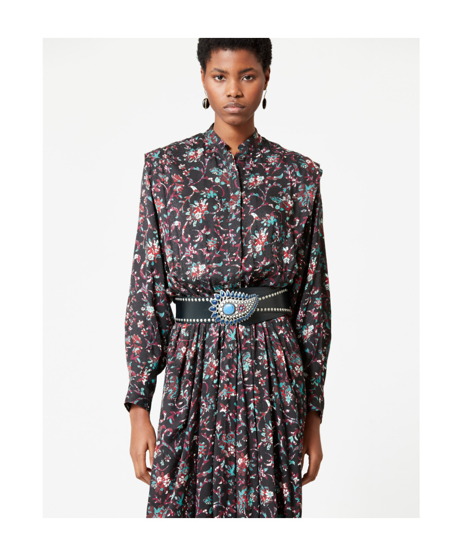 Shop Isabel Marant Étoile Okeleya Floral-print Midi Dress In Black