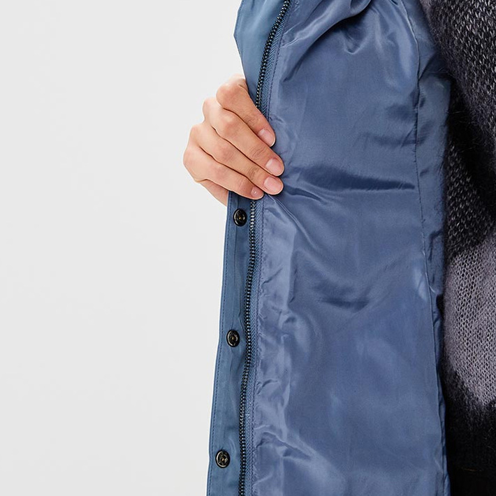 Emporio Armani A Cotton-padded Suit With A Hooded Jacket In Blue