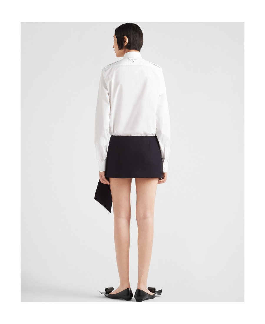 Prada Cloth Wool And Cashmere Miniskirt In Blue