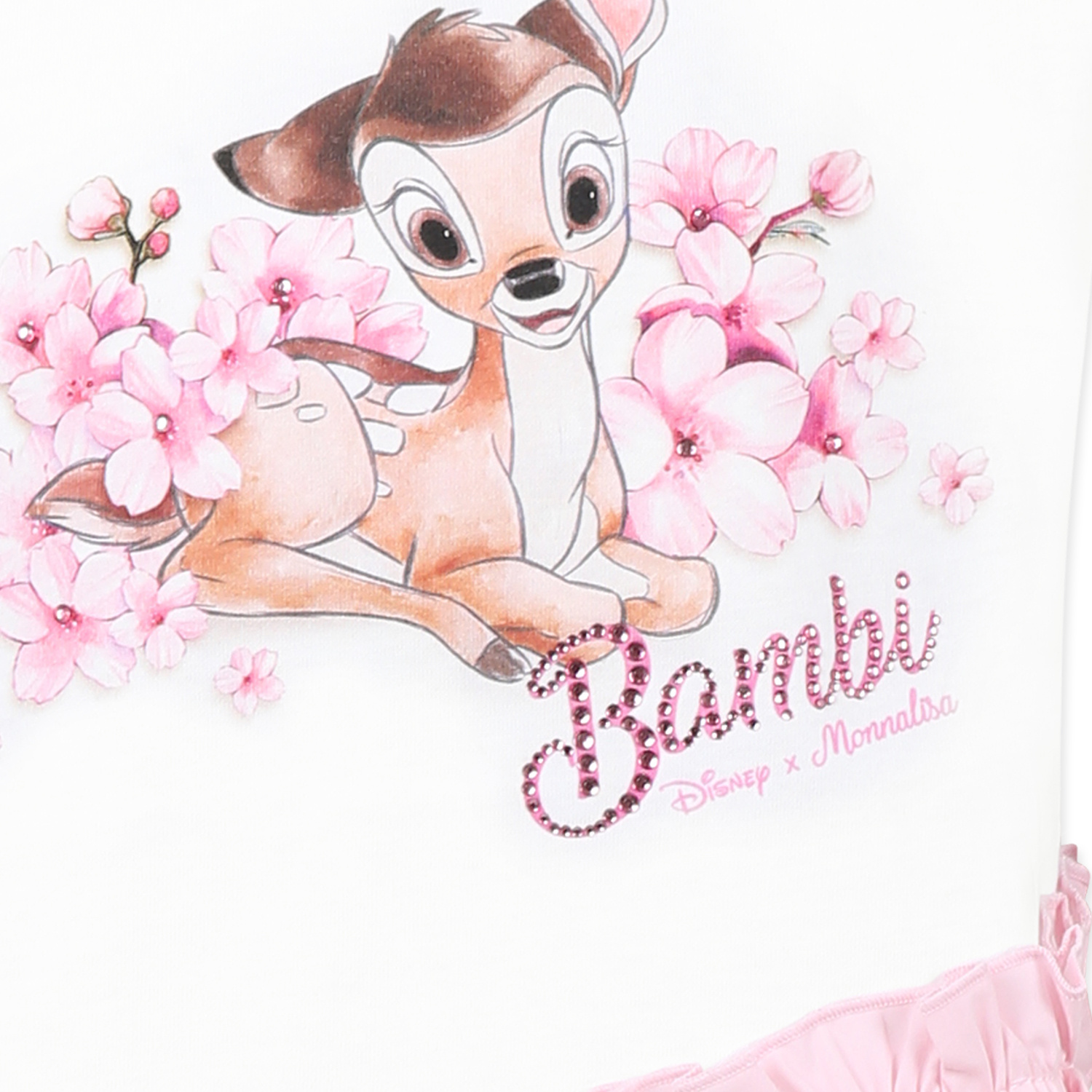 Monnalisa X Disney Bambi-print T-shirt In White