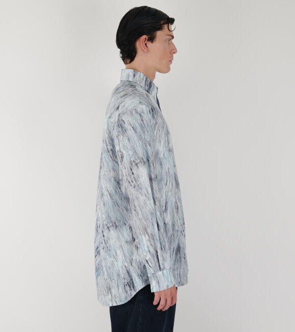 Marni Patterned Shirt With Collar And Pocket In Gray