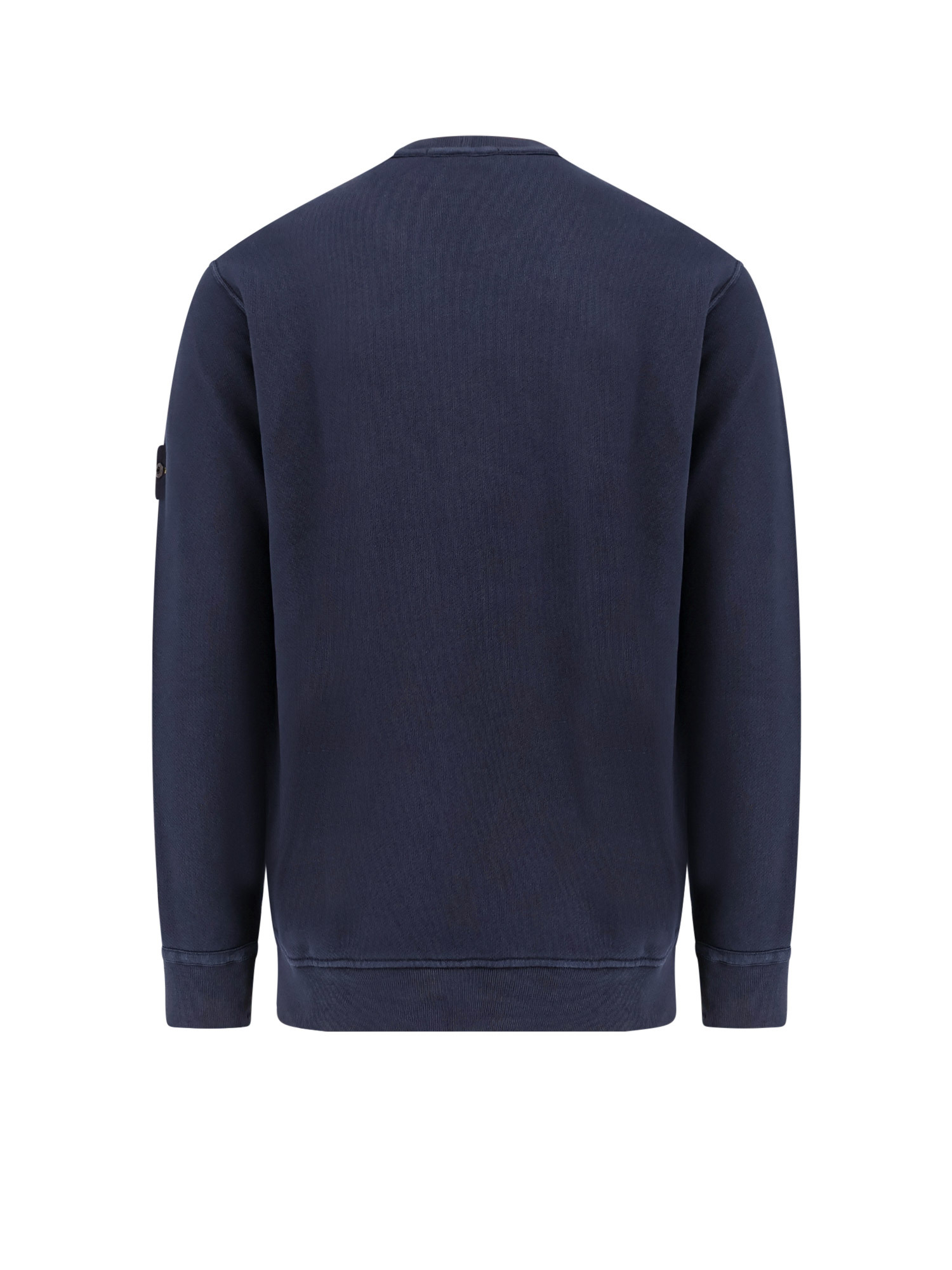 Stone Island Cotton Crew-neck Sweatshirt Arm Pocket In Blue