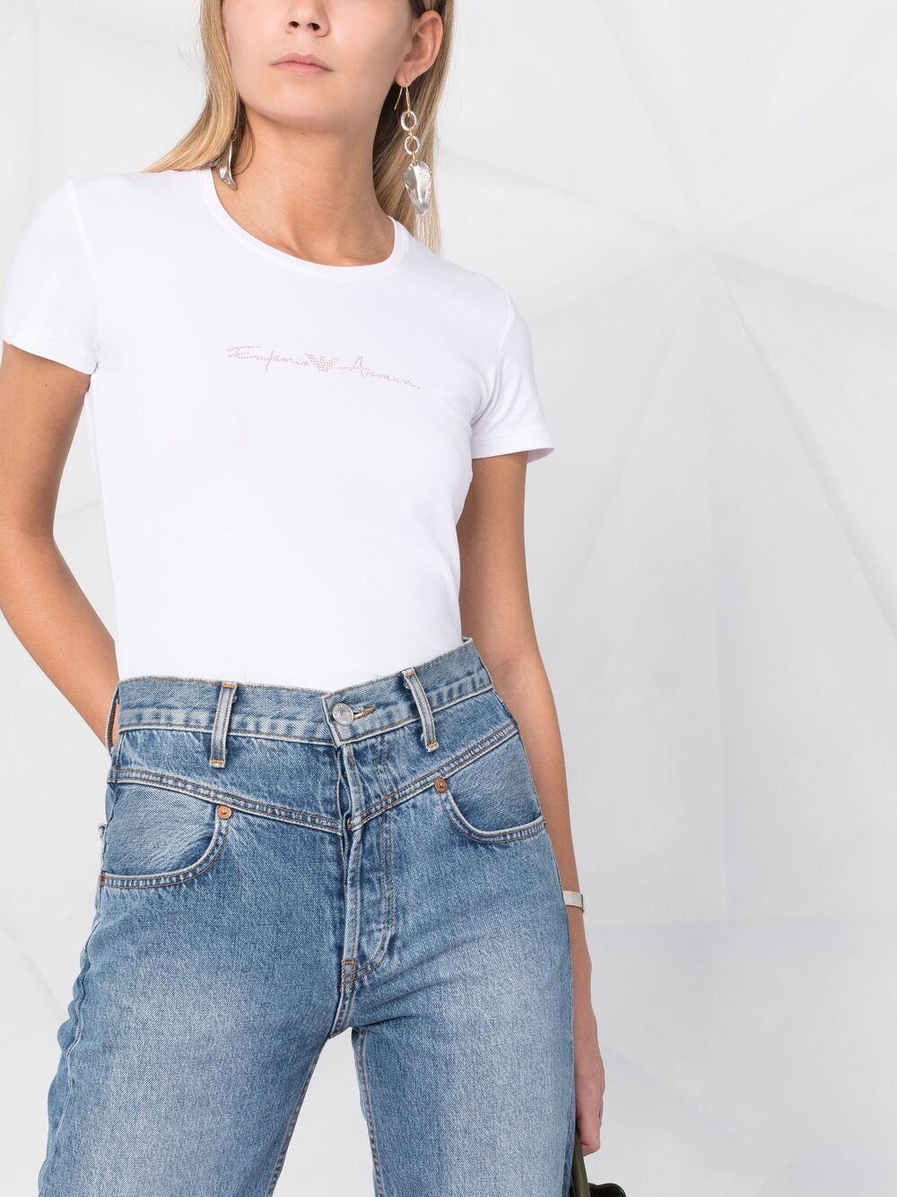 Emporio Armani Logo Crew-neck T-shirt In White