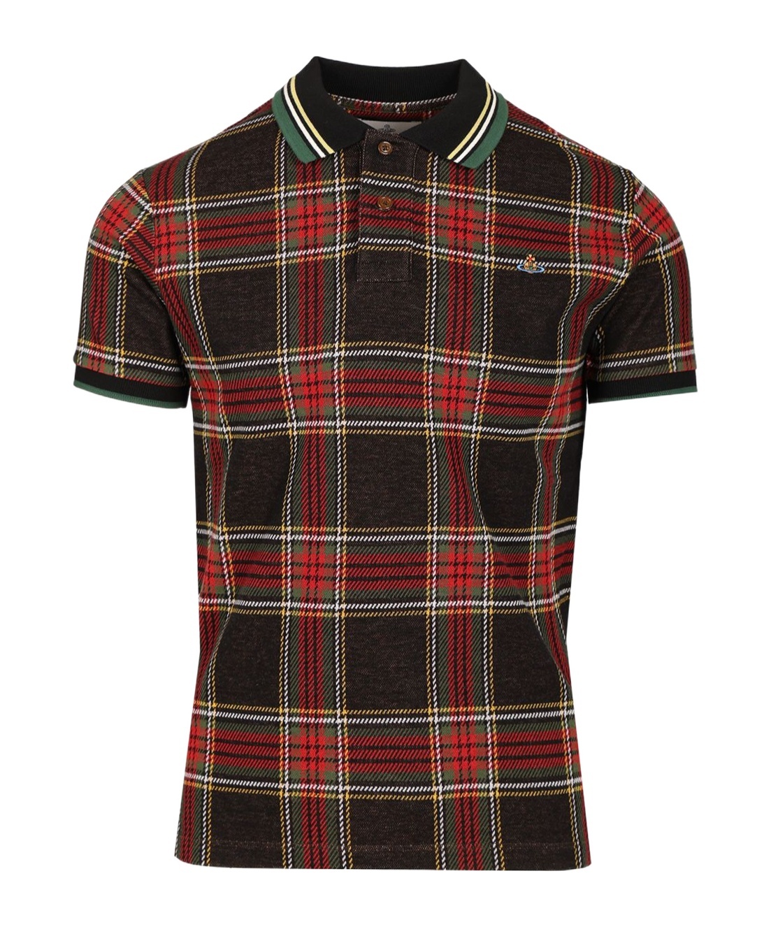 Vivienne Westwood Multicolor Polo Shirt With Orb Decoration On The Chest And All-over Tartan Motif In Cotton Man In Multi