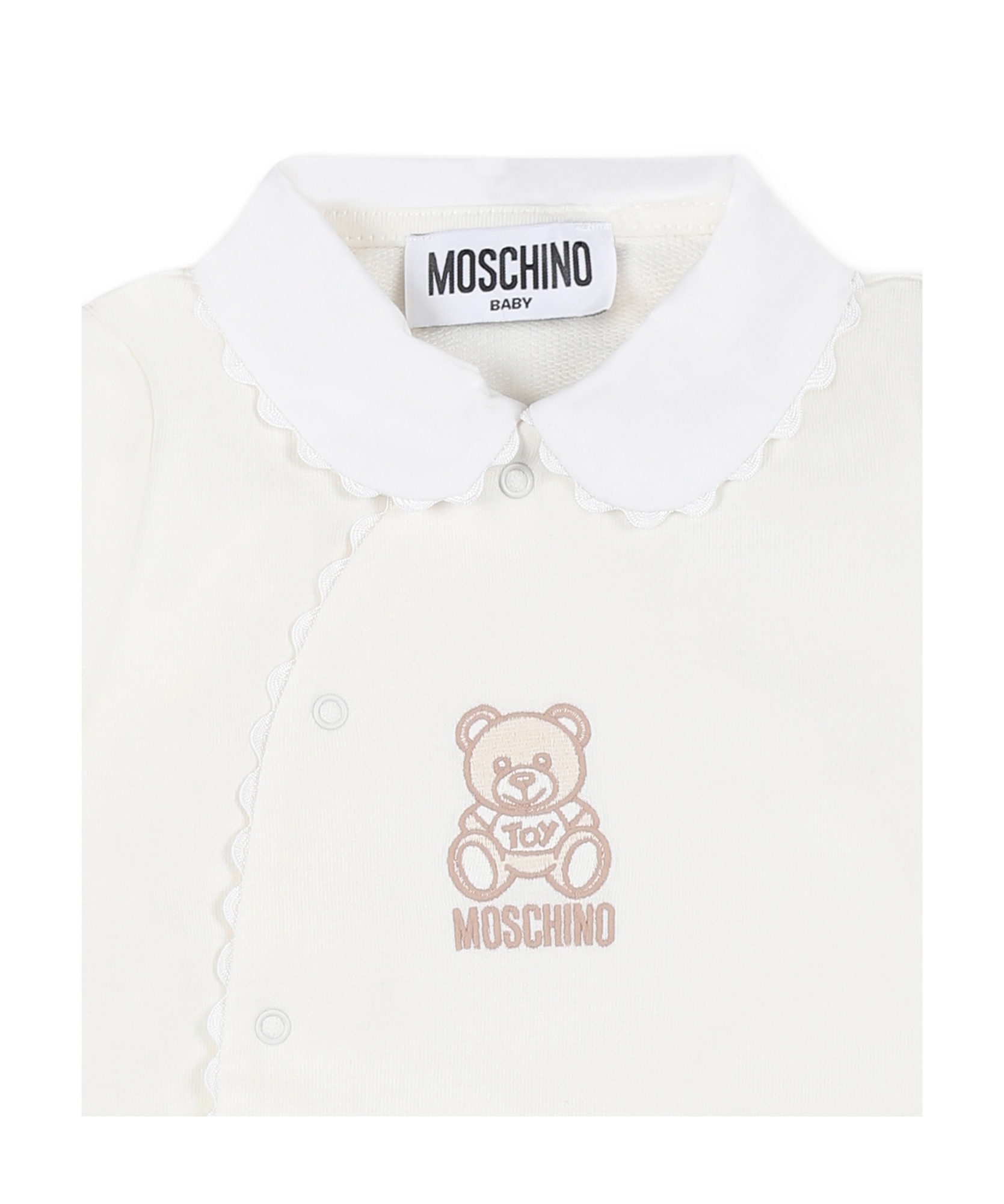 Shop Moschino Kids Teddy Bear Long-sleeved Pajamas In White