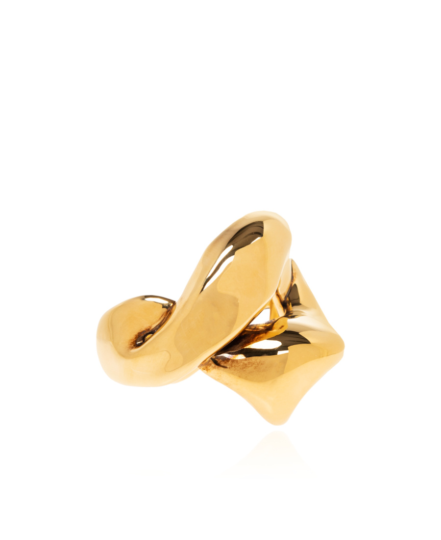 Alexander Mcqueen Twisted Antique-finish Cuff Bracelet In Yellow