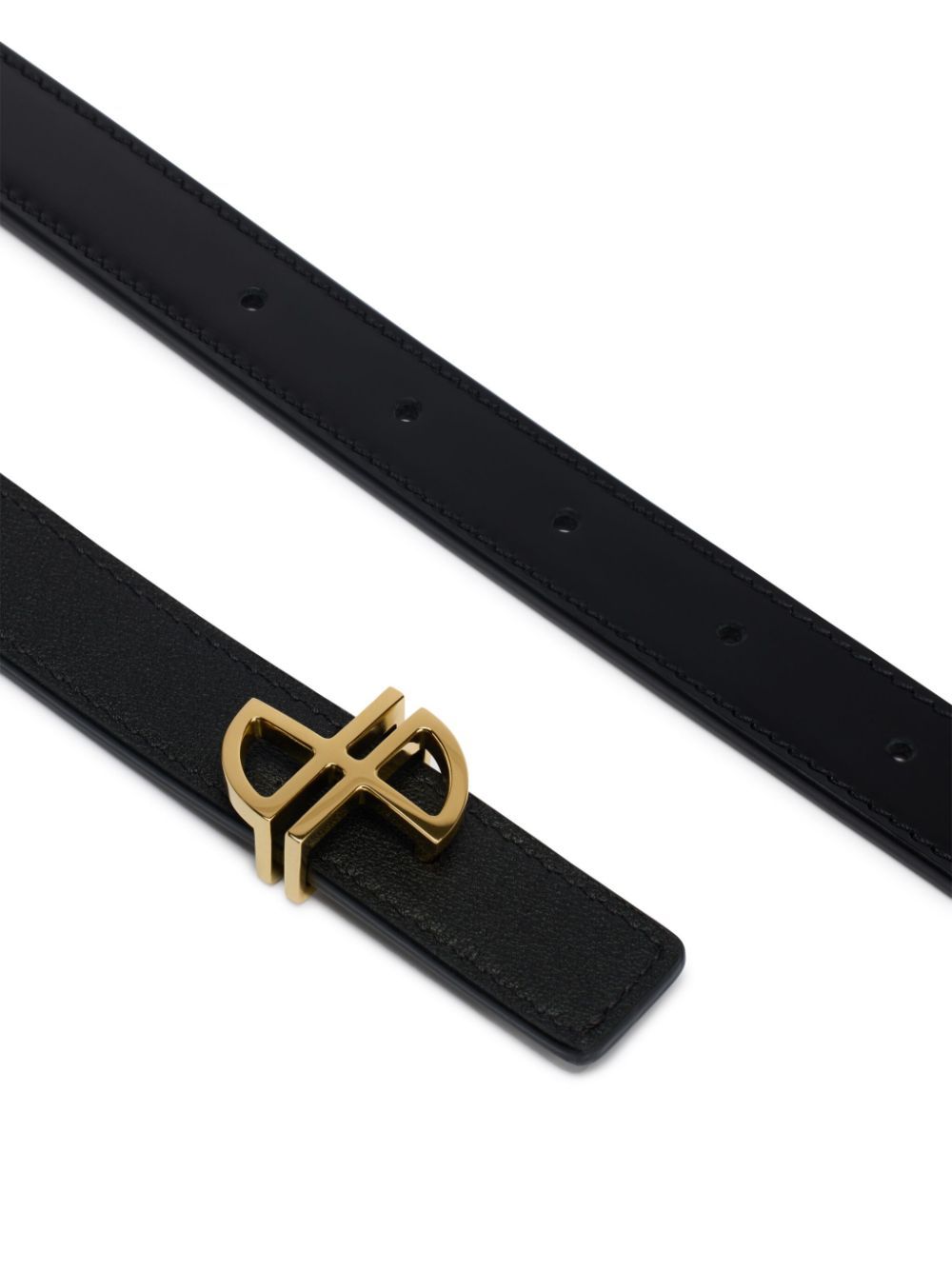Patou Slim Jp Belt With Adjustable Punched Holes In Black