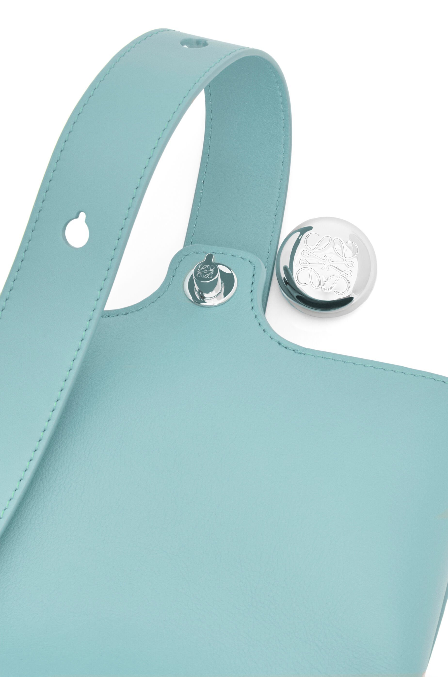 Loewe Mini Pebbled Leather Bucket Bag In Blue