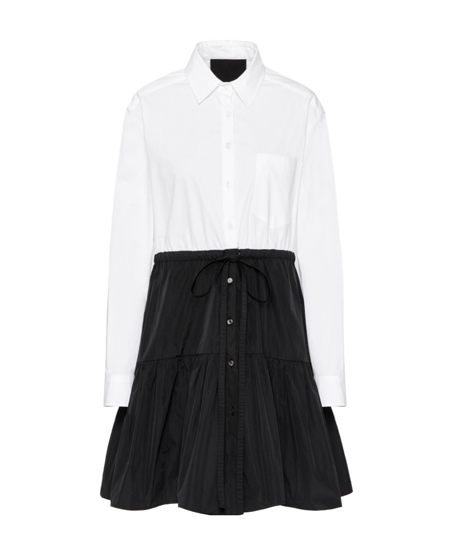 Red Valentino Pleated Button Dress In Black